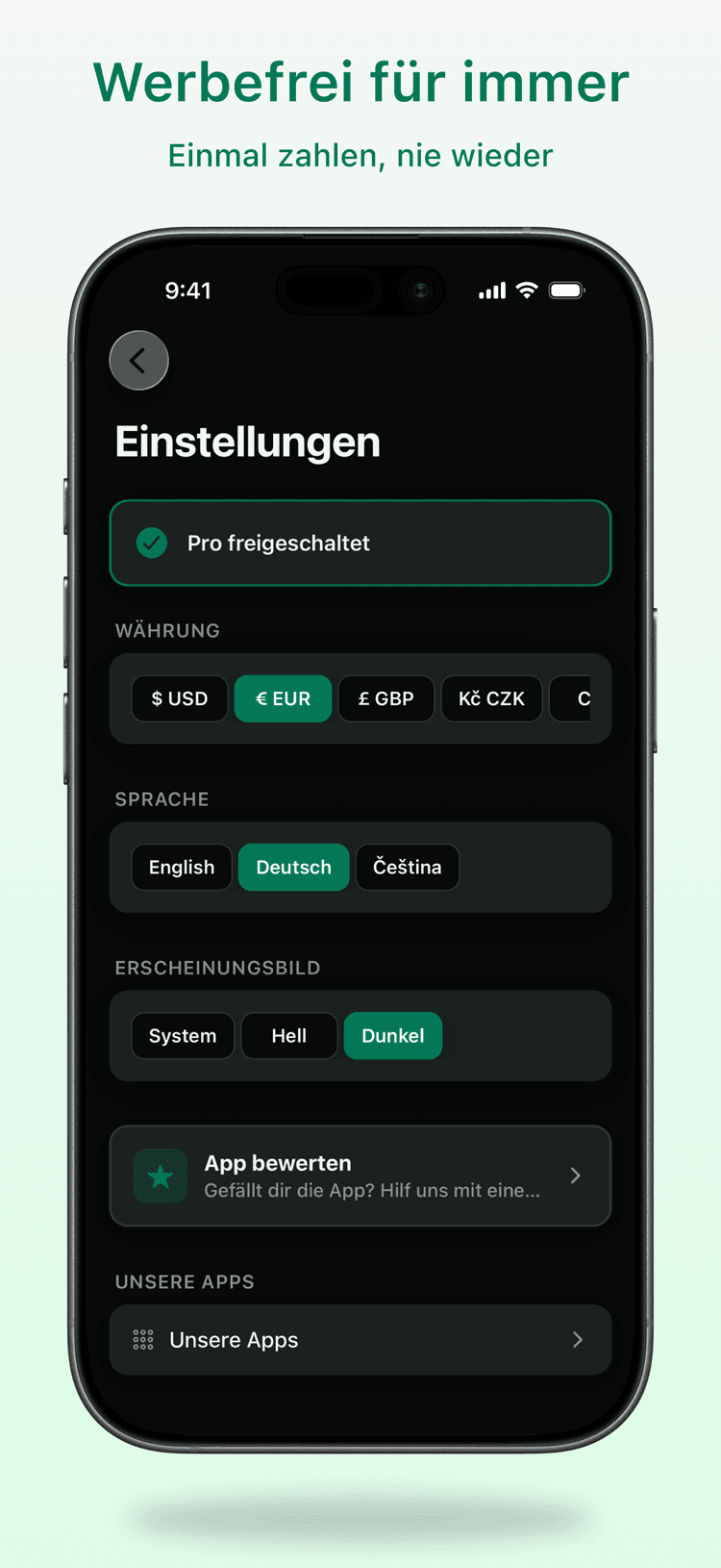 Einmalkauf, lebenslang werbefrei